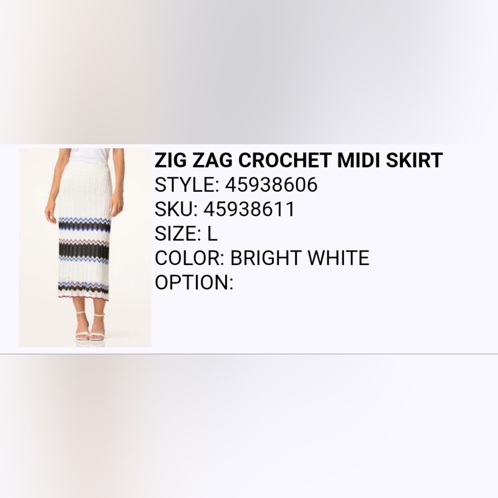 Bright White Zig Zag Crochet Skirt